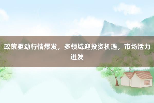 政策驱动行情爆发,多领域迎投资机遇,市场活力迸发