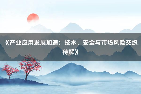 《产业应用发展加速：技术、安全与市场风险交织待解》