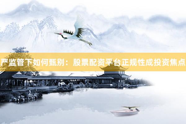 严监管下如何甄别：股票配资平台正规性成投资焦点