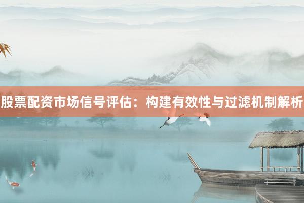股票配资市场信号评估:构建有效性与过滤机制解析
