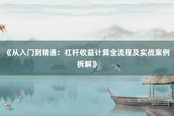 《从入门到精通：杠杆收益计算全流程及实战案例拆解》