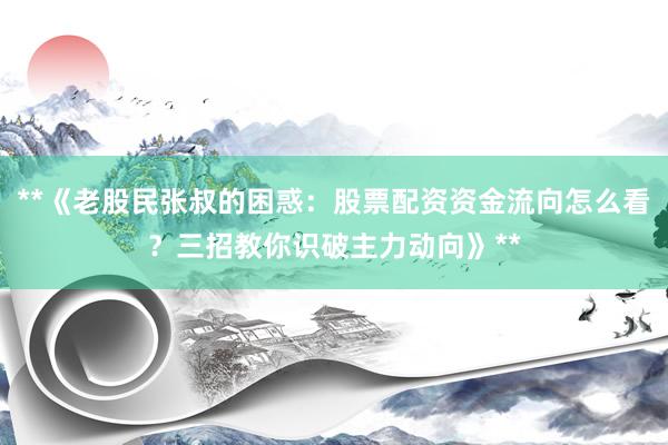 **《老股民张叔的困惑：股票配资资金流向怎么看？三招教你识破主力动向》**