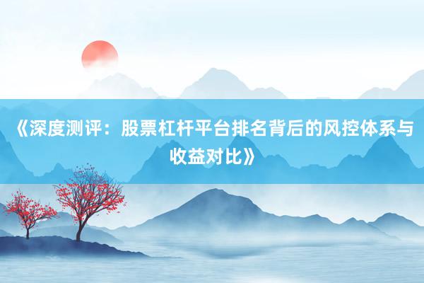 《深度测评：股票杠杆平台排名背后的风控体系与收益对比》