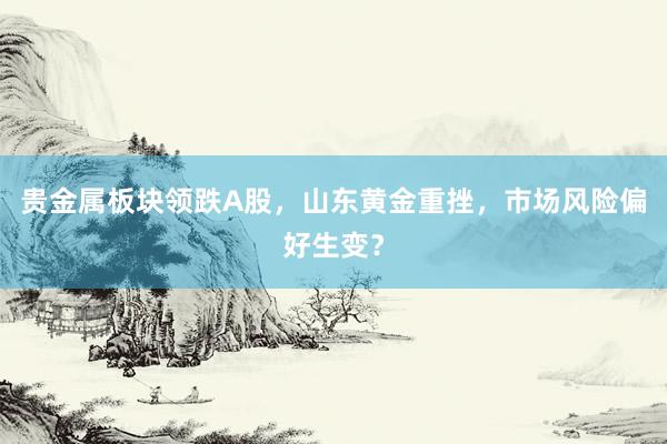 贵金属板块领跌A股，山东黄金重挫，市场风险偏好生变？