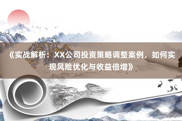 《实战解析：XX公司投资策略调整案例，如何实现风险优化与收益倍增》