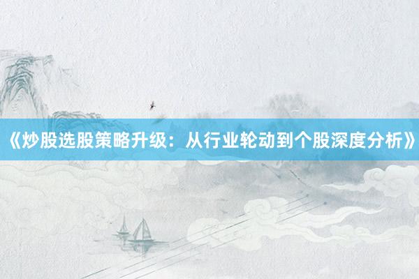 《炒股选股策略升级：从行业轮动到个股深度分析》